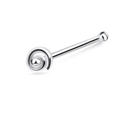 Pearly Circular Silver Bone Nose Stud NSKD-669 